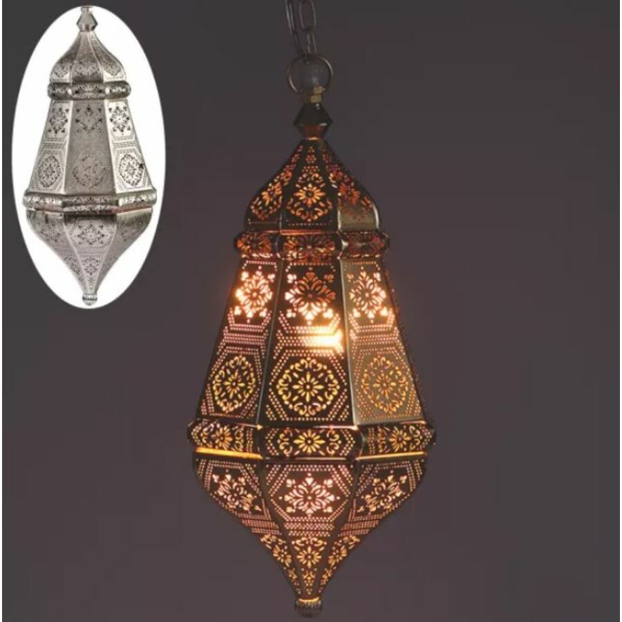 Salma marokkói mennyezeti lámpa ezüst