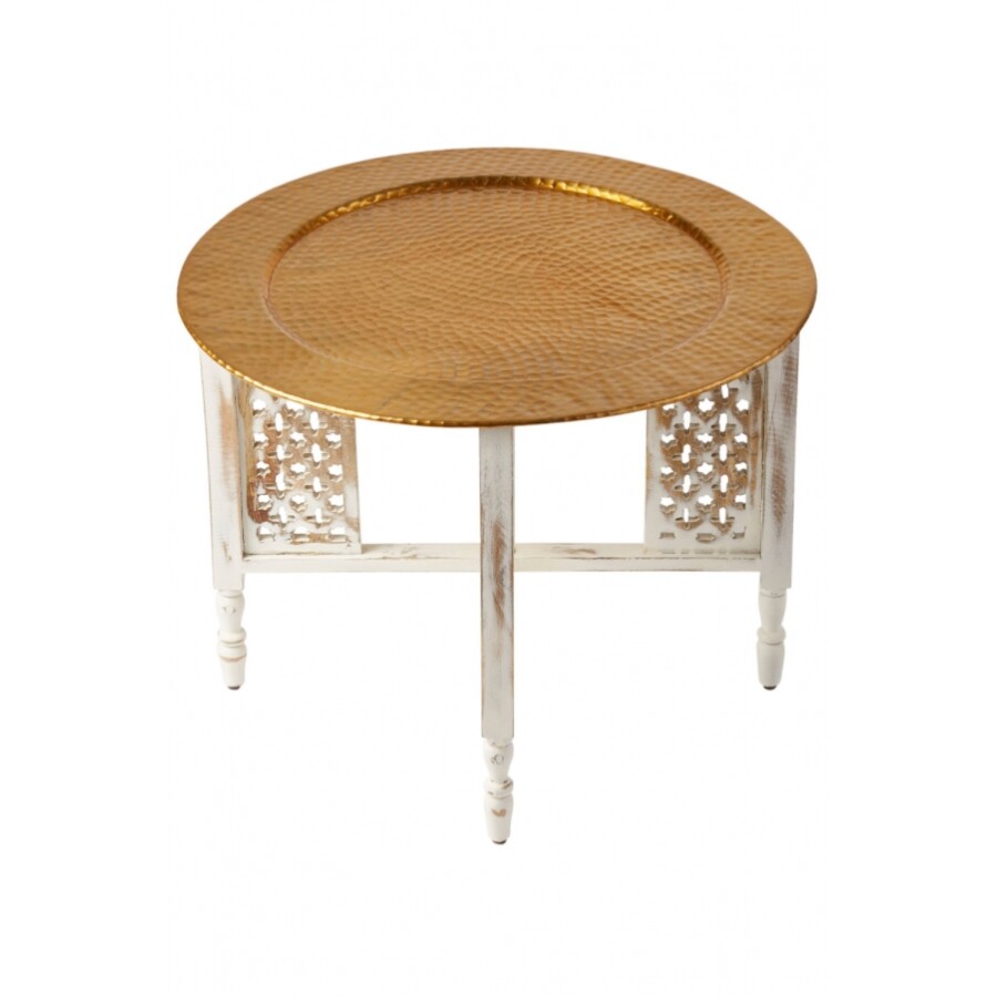 Nizza keleti teázó asztal (fehér) 60 cm arany
