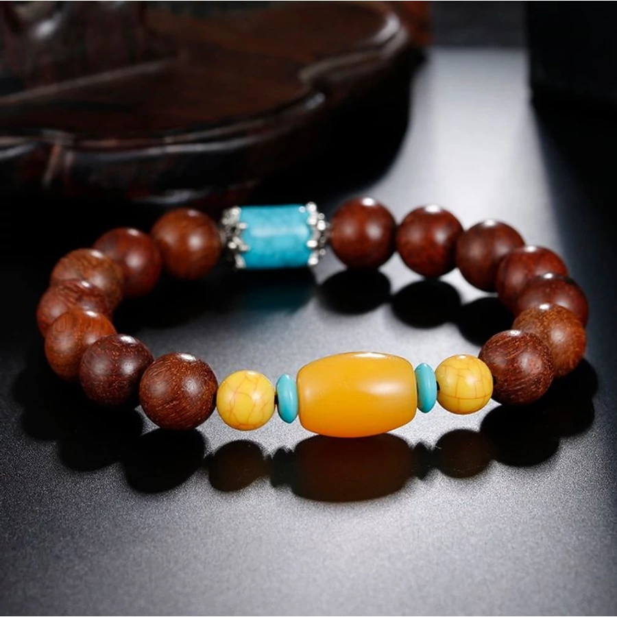 Fa mala tibeti osztóval karkötő