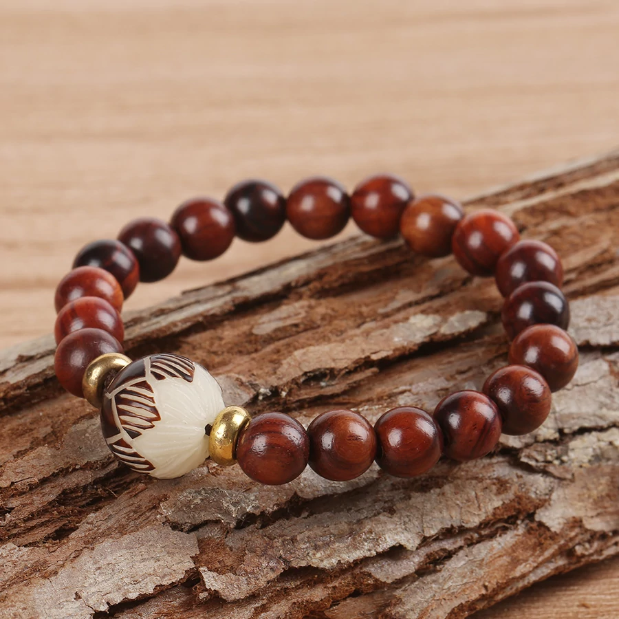 Fa mala tibeti osztóval karkötő