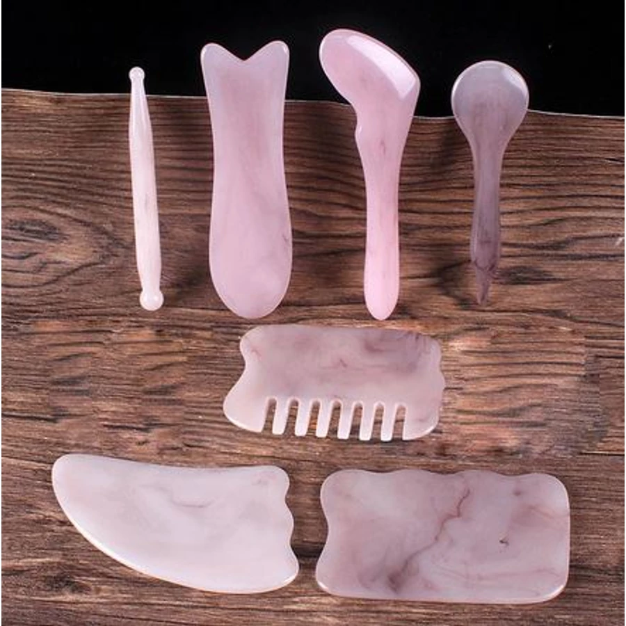 Gua Sha masszázs eszköz szett 7 db-os
