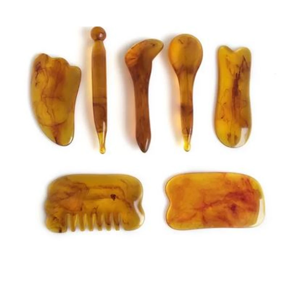 Gua Sha masszázs eszköz szett 7 db-os 