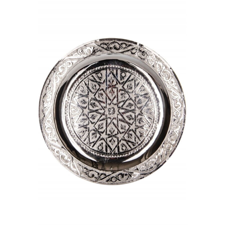Mehdia ezüst marokkói tálca 25 cm