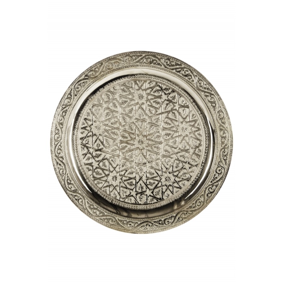 Mehdia ezüst marokkói tálca 35 cm