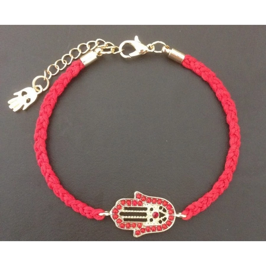 Fatima keze karkötő piros színű