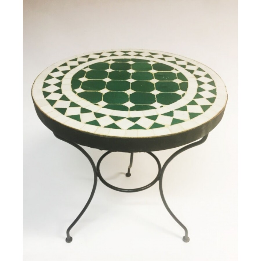 Marrakeshi mozaik asztal zöld/fehér
