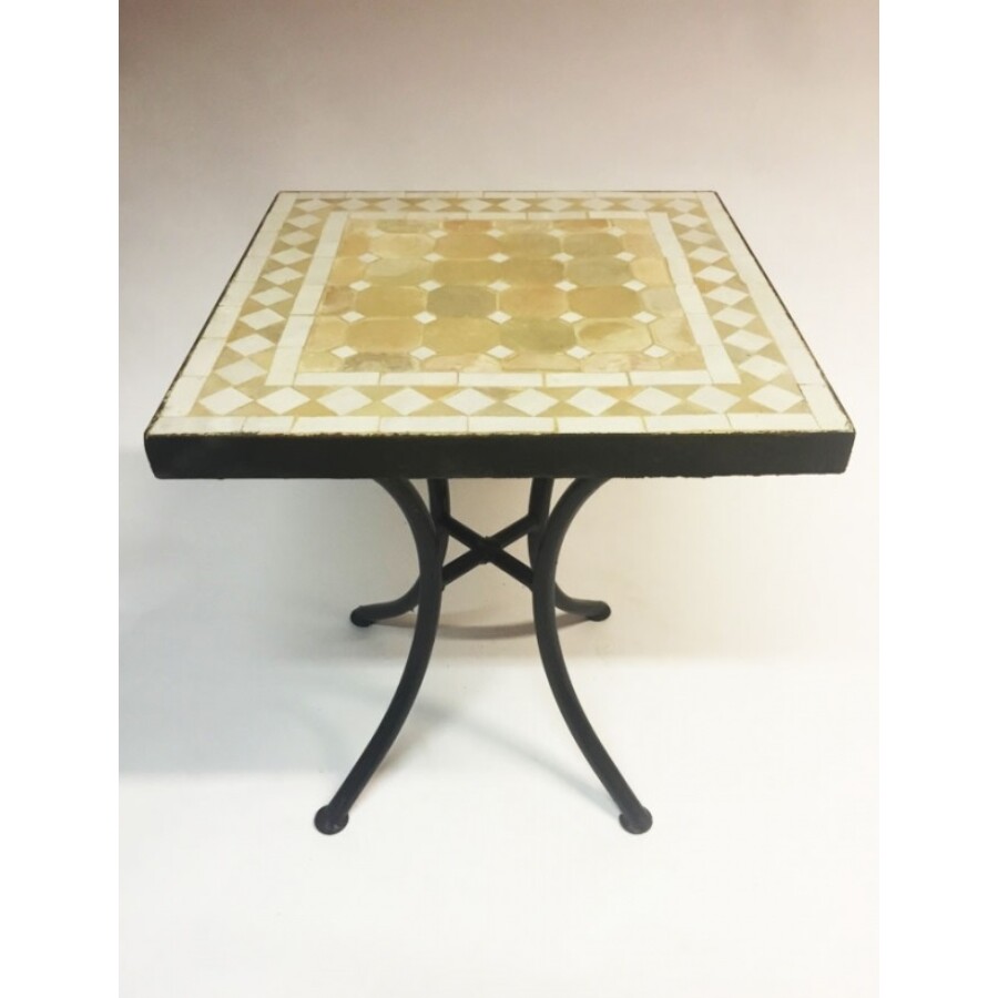 Marrakeshi mozaik asztal natúr/fehér